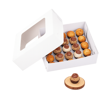 Clear-Window Box for 25 Candies or Brigadeiros – With Removable Tray | Pack of 10 Units